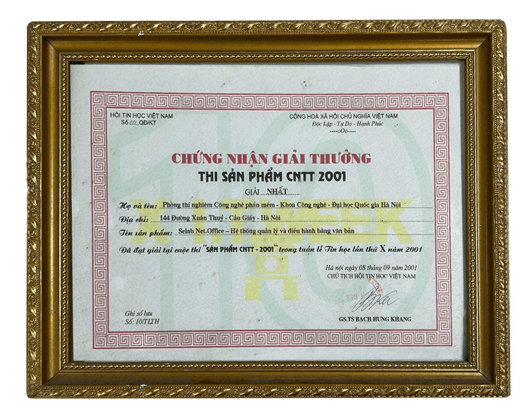 Giải nhất thi Sản phẩm Công nghệ Thông tin năm 2001